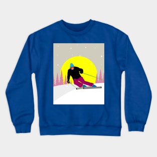 Skier Snow Mountains Extreme Sport Crewneck Sweatshirt